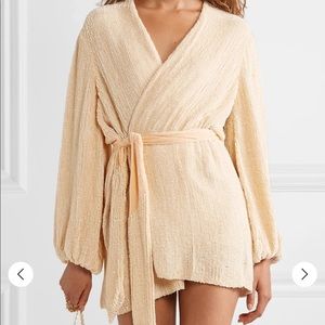 NWT Retrofete Gabrielle Peach Pink Sequin Dress L